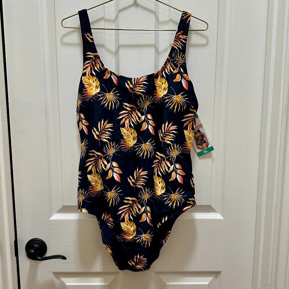 New Ocean Pacific OP One Piece Swimwear Size XL Swimsuit Upf 50+ Tropical Floral - Picture 11 of 11